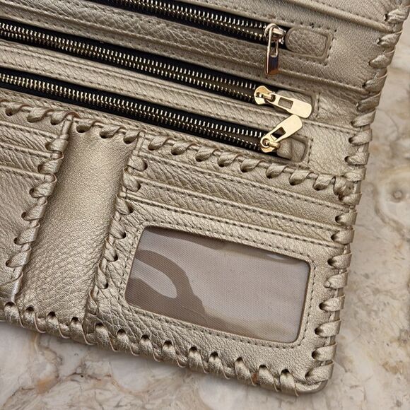 Madison West Travel Collection Large Passport Wallet - Laser Cut Rose Gold - Picture 10 of 13